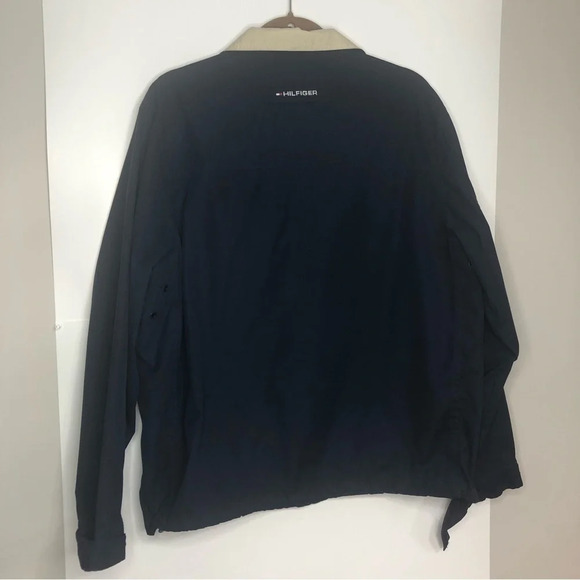 Tommy Hilfiger Men’s Jacket Blue Tan M Zipper Front Pockets Vent Holes - Picture 9 of 11